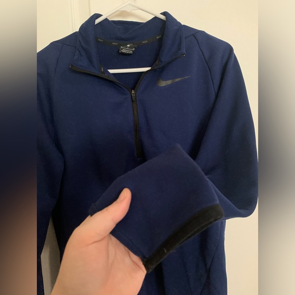 Nike Fleece Blue Long Sleeve Quarter Zip - Picture 4 of 5